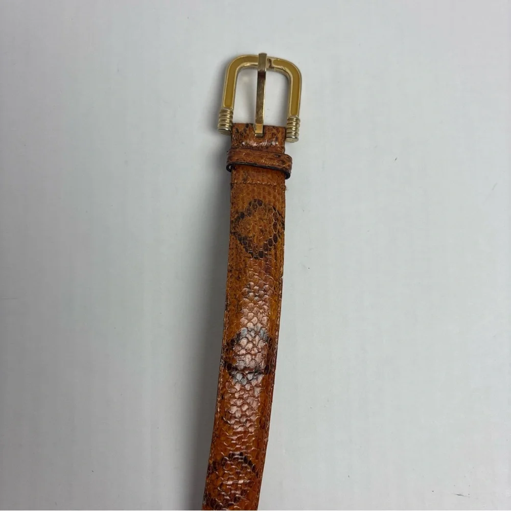 Vintage Hickok Women’s Small Medium Belt African Python Snake Gold Tone Buckle